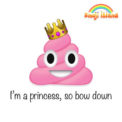 Princess poop emoji! <3 All Iphone Emojis, Ios18 Stickers, Emoji Board, Unicorn Emoji, Monkey Emoji, Baby Blue Wallpaper, Iphone Emoji, Im A Princess, Emoji Backgrounds