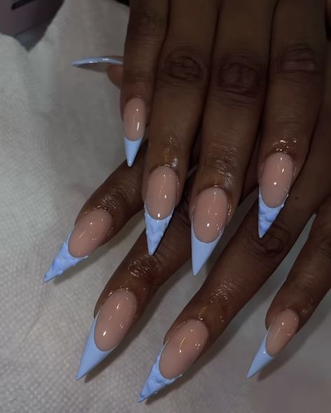 White Stiletto Nails, Blue Stiletto Nails, Stiletto Nail Designs, Art Rings, Acrylic Nails Stiletto, Stilleto Nails Designs, Gold Acrylic Nails, Nail Designs Pictures, Nail Colors And Designs