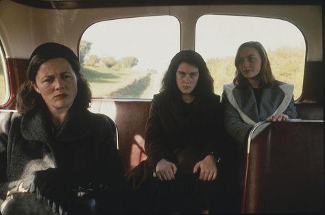 Still from "Heavenly Creatures," Faux Sharon and Denise being driven home from school by an angry Toots after having a talk with their teacher (before Sharon fabricated a story that they were being persecuted) Film 1990, Princess Bride Quotes, Creature Movie, Melanie Lynskey, Heavenly Creatures, Bride Quotes, Film Images, 90s Movies, Love Plus