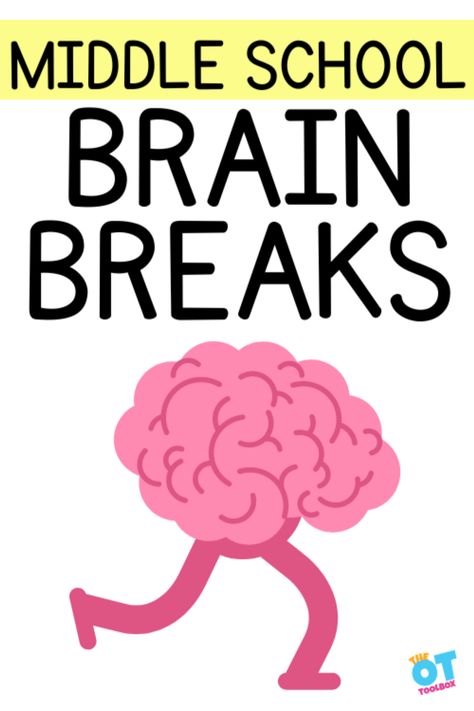 Middle school brain breaks are an important part of the day that is often missed. In the middle school setting, we have kids that are moving from a primary grade setting into more responsibilities when it comes to curriculum. In this blog post we’re talking about brain breaks for middle school. You’ll find some brain breaks ideas for middle school students as well as strategies to support students’ self-regulation in the middle school environment. Call Backs For Middle School, Fun Brain Breaks For Middle School, Middle School Class Games, Middle School Time Fillers, Middle School Brain Teasers, Brain Break Ideas High Schools, Mental/emotional Health Activities Middle School, Fun Classroom Activities Middle School, Middle School Brain Breaks