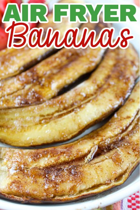 Air Fried Bananas, Air Fryer Bananas, Fried Honey Bananas, Healthy Banana Recipes, Ninja Cooking System Recipes, Air Fryer Recipes Dessert, Air Fryer Recipes Snacks, Banana Butter, Fried Bananas