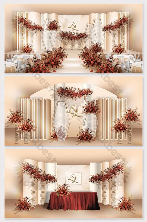 Thai Wedding Decoration, Indoor Wedding Decorations, Wedding Stage Backdrop, Rustic Wedding Backdrops, Wedding Stage Decor, Wedding Drawing, Reception Backdrop, Wedding Background Decoration, Wedding Reception Backdrop