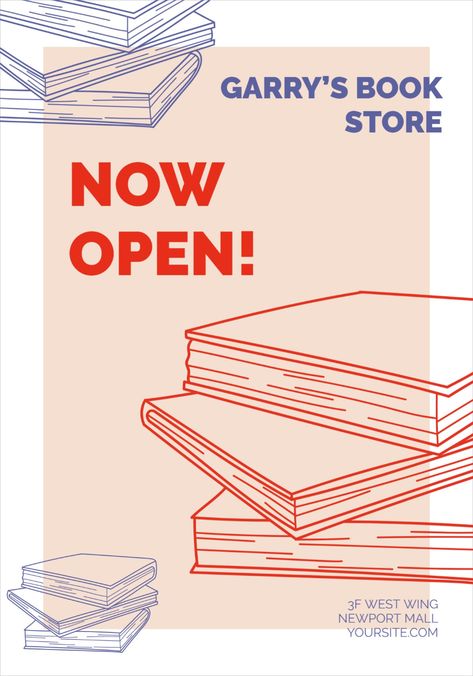 Book Store Open Flayer Template Bookshop Poster Design, Book Club Graphic Design, Book Sale Poster Design, Book Ads Design, Book Club Poster Design, Book Club Logo Design, Library Graphic Design, New Store Opening Poster, Book Sale Poster