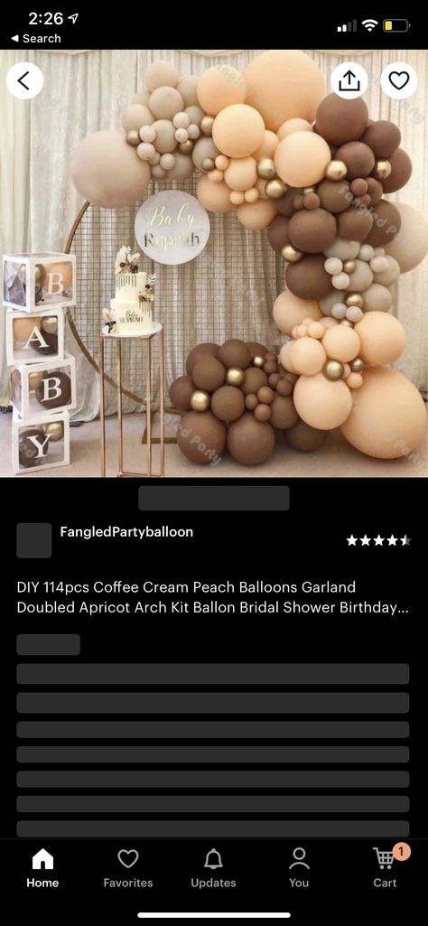 Brown Baby Shower Ideas, Coffee Bridal Shower, Bridal Shower Balloons, Shower Inspiration, Gold Baby Showers, Brown Babies, Baby Gender Reveal, Baby Shower Winter, Reveal Ideas