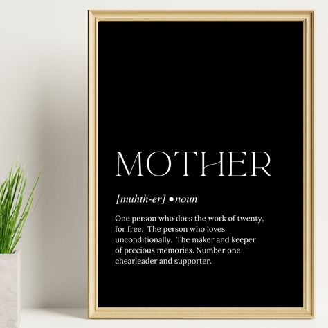 MOTHER DEFINITION ART I Digital Download I Printable Wall Art I Inspirational Wall Art I Typography, Mother Definition, Minimalistic Wall Art, Definition Wall Art, Typography Posters, Posters Design, Word Art Design, Definition Art, Typography Poster Design