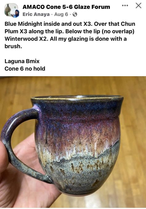 Ceramic Glazing, Ceramics Pottery Mugs, Glaze Combinations, Glaze Combos, Pottery Kiln, Amaco Glazes, Ceramic Glaze Recipes, Pottery Form, Pottery Handbuilding