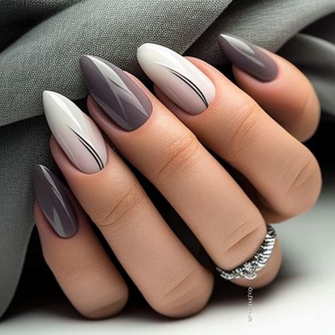 Gray Nails With Design, Gray Nails Ideas, Gelish Colors, Skittle Mani, Unghie Sfumate, Manicure Designs, September Nails, Fancy Nails Designs, Beige Nails