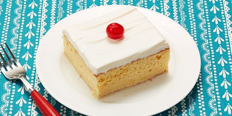 You Can't Stop at One Slice of This Tres Leches Cake Tres Leches Cake Recipe Pioneer Woman, Tres Leches Cake Recipe, Leches Cake, Vegetarian Bake, Tres Leches Cake, Tres Leches, Cherry Flavor, Piece Of Cake, The Pioneer Woman