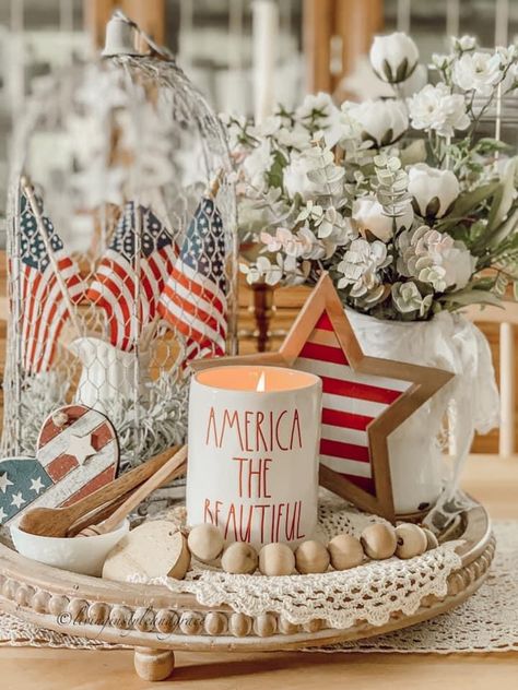 Freedom Nails, Nails Fireworks, Fireworks Nails, Lazy Susan For Table, Kitchen Turntable, Farmhouse 4th Of July, Lazy Susan Organizer, Patriotic Nails, Wood Lazy Susan