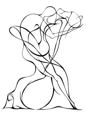 Lyudmila Kogan Artwork Salsa Dancers, 2006 Pen Drawing, Abstract Figurative Fantastic Drawing, Dancer Tattoo, Dance Tattoo, Salsa Dancer, Dancing Drawings, Ballet Barre, Salsa Dancing, Dance Art, Bachata