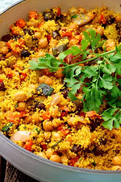 Couscous And Vegetables, Roast Vegetable Couscous, Couscous Roasted Vegetables, Meditteranean Coucous, Roasted Veggie Couscous, Seasoned Couscous Recipes, Moroccan Roasted Vegetables, Hot Couscous Recipes, Fruity Couscous Recipe