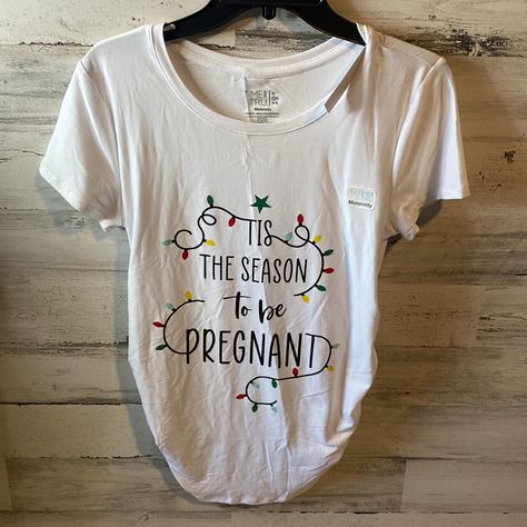 Christmas Maternity Shirt, Christmas Pregnancy, Maternity Tees, Christmas Shirt, Tis The Season, Christmas Shirts, New Color, Color White, Tops & Tees