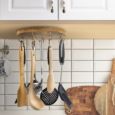 Kitchen Utensil Organization Ideas, Utensils Organization Ideas, Diy Kitchen Utensils, Wood Utensil Holder, Kitchen Utensil Hanger, Diy Drawer Organizer, Utensil Hanger, Utensil Organizer, Kitchen Utensil Organization