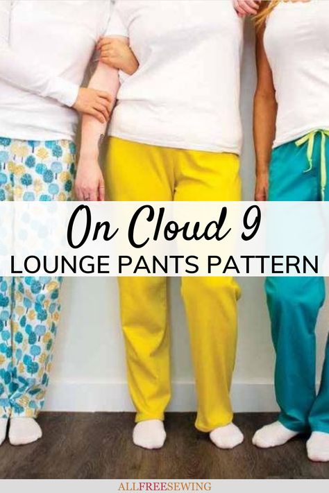 This tutorial for how to make lounge pants also includes step-by-step sewing instructions and comes with a free printable pattern in sizes S-XL, meaning this sewing tutorial is budget-friendly and easy to sew. Diy Lounge Pants, Mens Pajama Pants Pattern Free, Lounge Pants Sewing Pattern, Diy Pajama Pants, Sew Pajamas, Pajama Pants Pattern Free, Pajama Pants Pattern, Pants Pattern Free, Sewing Men