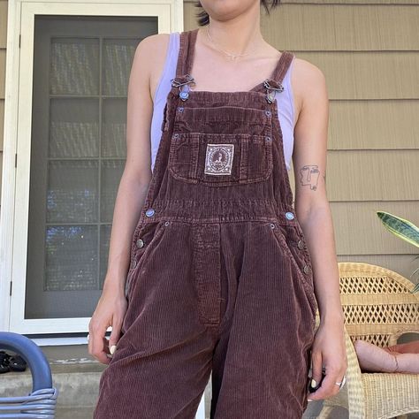 London Corduroy Brown Overalls 

Vintage Overalls... - Depop Brown Overalls Outfits, Brown Overalls, Overalls Outfits, Overalls Vintage, Thrift Inspo, Vintage Overalls, Pretty Pumpkins, Corduroy Overalls, Autumn Aesthetic