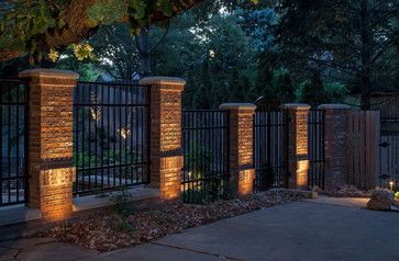 Brick and Iron Fence Designs | 10,819 brick pillar fence Home Design Photos Brick Pillars, Living Fence, Front Fence, Brick Fence, Timber Fencing, Horizontal Fence, Steel Fence, Front Yard Fence, Farm Fence