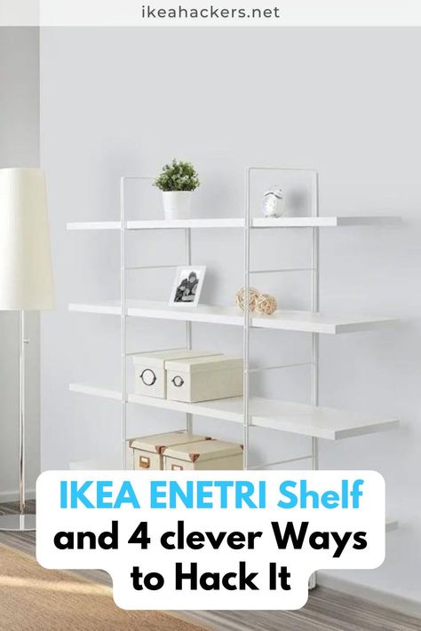 The IKEA ENETRI was one of the more popular, metal and “wood” shelving units designed by Niels Gammelgaard. It was first launched in the 80s and made a short comeback in 2019.It has since disappeared again. Will we ever see it in IKEA stores in the future? We can only keep our fingers crossed.Until then, if you have an old ENETRI, hold on to it. If it looks a bit out of place, scroll down for ways to hack the IKEA ENETRI shelving unit to look like new all over again. Ikea Open Shelving, Ikea Enetri, Ikea Metal Shelves, Best Ikea Finds, Ikea Shelf Hack, Ikea Stores, Ikea Shelving, Ikea Shelving Unit, Niels Gammelgaard