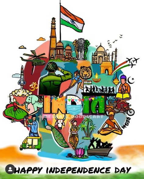 Independence Day of India| 74th celebration| Indian digital art| culture| India Indian Culture Doodle Art, Tourism In India A Growing Global Attraction Drawing, Odisha Culture Drawing, Digital India Poster Painting, Digital India Drawing Competition, Poster On Indian Culture, Indian Independence Day Painting, Indian Heritage Drawing, Indian Culture Poster