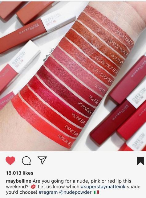 Maybelline Swatches, Maybelline Matte Ink, Maybelline Super Stay Matte Ink, Lip Shade, Money Wallpaper, Maybelline Lipstick, Makeup Over 40, Maybelline Superstay, Human Canvas