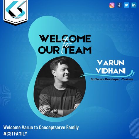 Welcome to conceptserve Welcome To The Team Poster, Congrats Poster, Hiring Creative, Linkedin Design, Welcome New Employee, Welcome To Our Team, Bal Hanuman, Hiring Poster, Creative Post