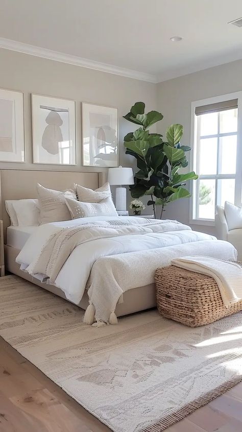 10 Simple Ways to Refresh Your Bedroom and Enhance Relaxation - Decoholic Classic Simple Bedroom, Simple Bed Decor, Bed Rooms Ideas Simple, 2025 Interior Design, Simple Boho Bedroom, Camas Aesthetic, Apartment Bedroom Aesthetic, Cama Aesthetic, Habitacion Aesthetic