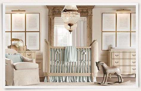 Restoration Hardware Royal Nursery, Blue Nursery Boy, Baby Nursery Design, Restoration Hardware Style, Restoration Hardware Baby, Rh Baby, Nursery Room Design, Beautiful Nursery, Baby Room Design