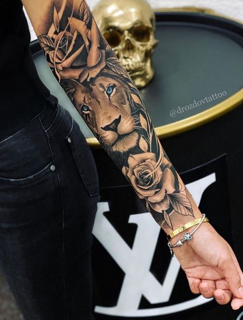 The Best Sleeve Tattoos Of All Time - TheTatt Polynesian Tattoos Women, Half Sleeve Tattoos Forearm, Lion Tattoo Sleeves, Feminine Tattoo Sleeves, Polynesian Tattoos, Forarm Tattoos, Forearm Sleeve Tattoos, Forearm Tattoo Women, Stylist Tattoos