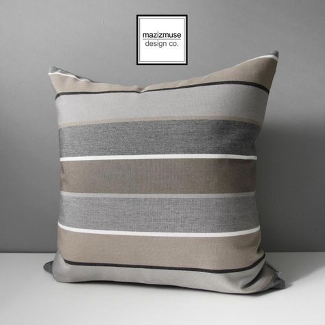 Gray And Taupe Living Room, Taupe Living Room, Grey And Brown Living Room, No Sew Pillow Covers, Sunbrella Pillows, Brown Pillow Covers, Modern Pillow Covers, Geometric Pillow Covers, Stone Concrete