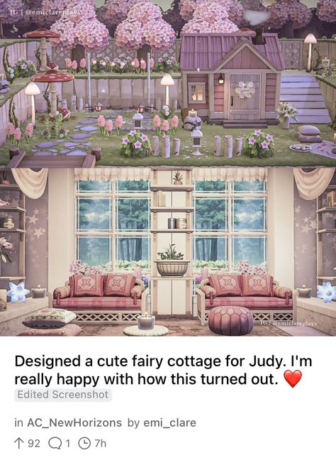 Acnh Fairytale House, Acnh Interior, Acnh Hhp, Nintendo Switch Animal Crossing, Fairytale House, Ac New Leaf, Animal Crossing Guide, Happy Home Designer, Animal Crossing Qr Codes Clothes