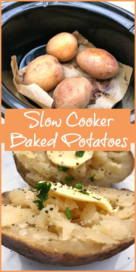 Slow Cooker Cake Recipes, Slow Cooker Baked Potatoes, Slow Cooker Recipes Family, Slow Cooker Cake, Potatoes Easy, Slow Cooker Baking, Slow Cooker Vegetarian, Crockpot Soup Recipes, Crockpot Dishes