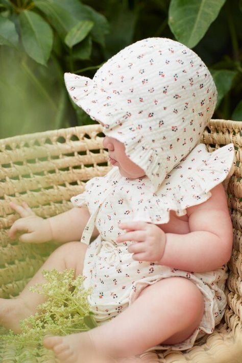 Summer Baby Clothes, Baby Bonnet, Organic Cotton Baby, Liberty Print, Floral Baby, Baby Photoshoot, Summer Baby, Cotton Baby, Organic Baby