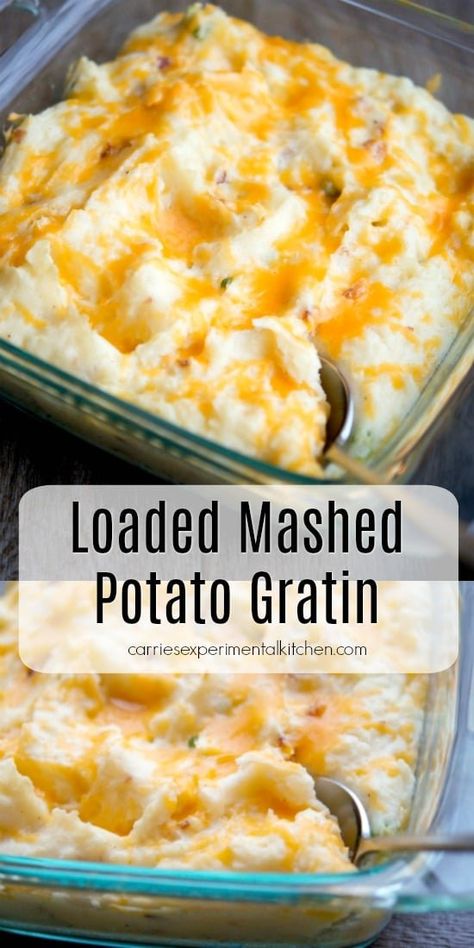 Mashed Potato Gratin, Loaded Mashed Potatoes, Potato Recipes Side Dishes, Potato Gratin, Mashed Potato Recipes, Potato Side Dishes, Mashed Potato, Potato Dishes, Veggie Dishes