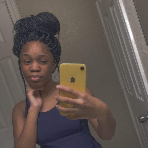 Box Braid Messy Bun, Braids Messy Bun, Braid Messy Bun, Box Braids Hair Styles, Messy Bun With Braid, Medium Box Braids, Box Braid, Protective Style, Braids Hair