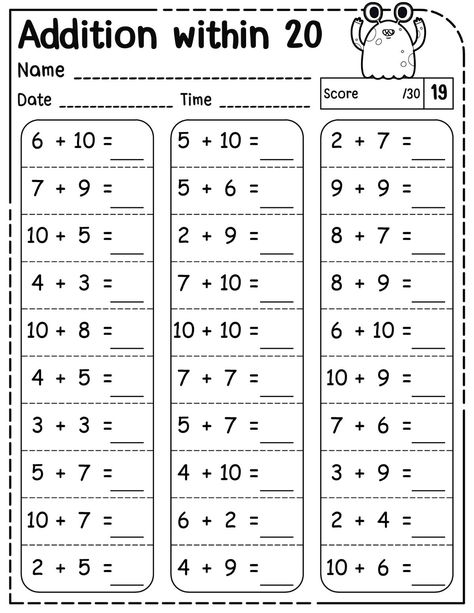 Help your kindergartener practice their math skills with these fun and engaging drills! 

Click to download: Addition Worksheets For Grade 2, Math Problems For 1st Grade, Math Lessons For 2nd Grade, Addition For Grade 1, Addition And Subtraction Within 20, Subtraction Within 20, Kindergarten Math Worksheets Addition, Math Exercises, Math Drills