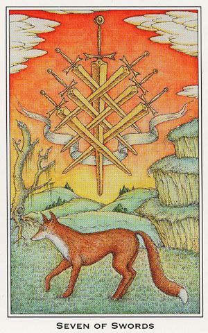 Tarot Card of the Day: Seven of Swords - A home move is the message for today, dear readers! Get out there and sign that lease or buy that house for having the seven of swords on your side for times like these is a fantastic omen. If no moves are in store, then this is a time to refresh your current living quarters - paint, clean and clear out to start anew! :) Seven Of Swords, Seven Swords, Tarot Swords, Swords Tarot, Online Psychic, Divination Cards, Tarot Card Decks, Tarot Art, Minor Arcana