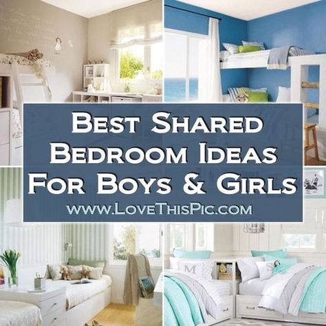 Best Shared Bedroom Ideas For Boys And Girls Teen Shared Bedroom, Sisters Shared Bedroom, Small Shared Bedroom, Pinterest Boys, Shared Bedroom Ideas, Boy And Girl Shared Room, Boy And Girl Shared Bedroom, Bedroom Ideas For Boys, Shared Boys Rooms