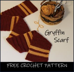 GRYFFIN SCARF … FREE CROCHET PATTERN – Thoughts, Knots & Stitches Harry Potter Crochet, Girls Crochet Hats, Harry Potter Scarf, Free Scarf, Medium Weight Yarn, Scarf Crochet, Scarf Crochet Pattern, Crochet Round