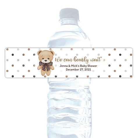 We Can Barely Wait, Barely Wait, Baby Royal, Nicki Baby, Bear Water Bottle, Baby Shower Water Bottle Labels, Cat Baby Shower, Water Bottle Labels Baby Shower, Bear Baby Shower Theme