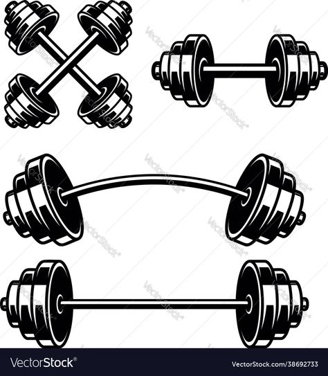 Set gym barbells design element for logo vector image Gym Vector, Logo Label, Character Design References, Design Reference, Transparent Png, Design Element, Vector Logo, Png Images, Vector Images