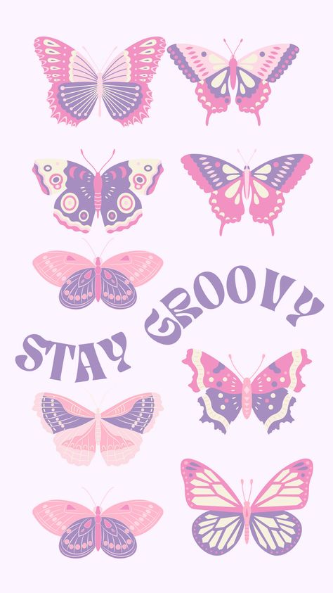 #butterfly #wallpaper #pink #cute Butterfly Wallpaper Pink, Butterfly Sayings, Butterfly Backgrounds, Butterfly Wallpapers, Pink Moth, Wallpaper Pink Cute, Simplistic Wallpaper, Stage Ideas, Stay Groovy