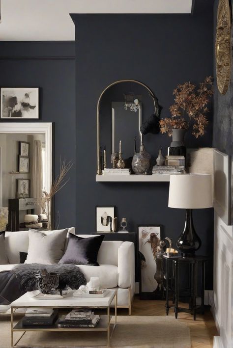 Witching Hour paint, living room paint ideas, interior paint colors, Benjamin Moore choices Witching Hour Paint, Witching Hour Benjamin Moore, Living Room 2024, New House Living Room, The Witching Hour, Different Design Styles, Witching Hour, Benjamin Moore Paint, Wall Paint Colors