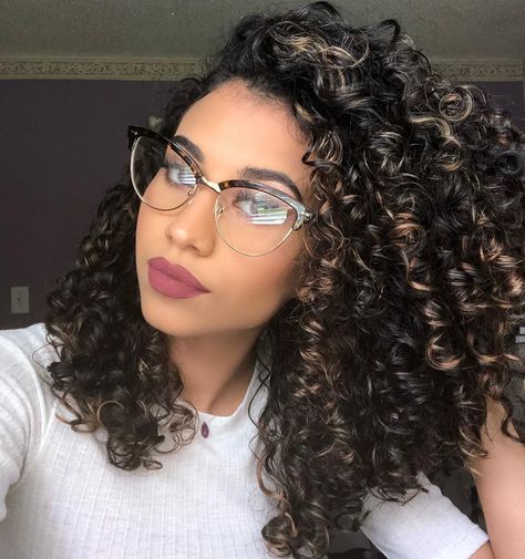 Image may contain: 1 person, sunglasses and closeup Wavy Haircut Bangs, Curly Hairstyles With Glasses, Hairstyles For Women With Glasses, Haircut Bangs, Wavy Haircut, Easy Short Hairstyles, Mixed Girl, Women With Glasses, Biracial Hair