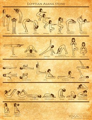 YogaGlyphs Egyptian Ancient Egyptian Prayers, Egyptian Yoga, Egyptian Paganism, Ancient Egypt Medicine, Sphinx Pose Yoga, Kemetic Yoga, Kemetic Spirituality, Yoga Poses Advanced, Chakra Yoga