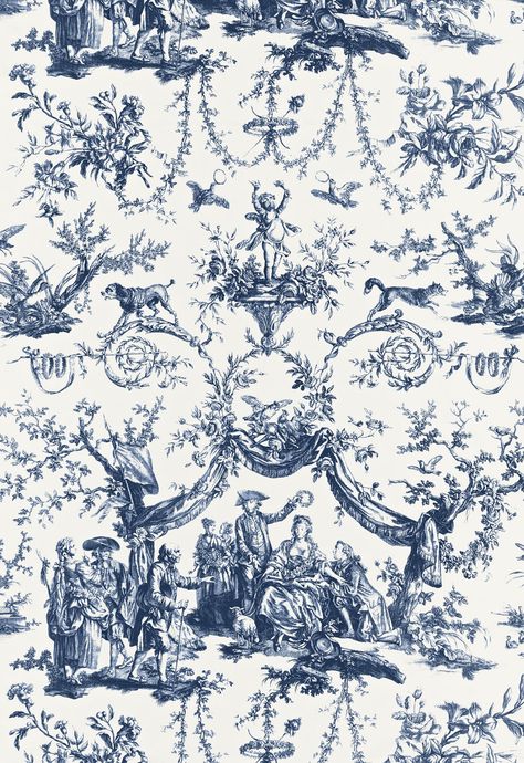 Toile Wallpaper, Art Live, Flame Test, Toile Pattern, French Pattern, French Toile, Schumacher Fabric, Toile Fabric, Drapery Fabric