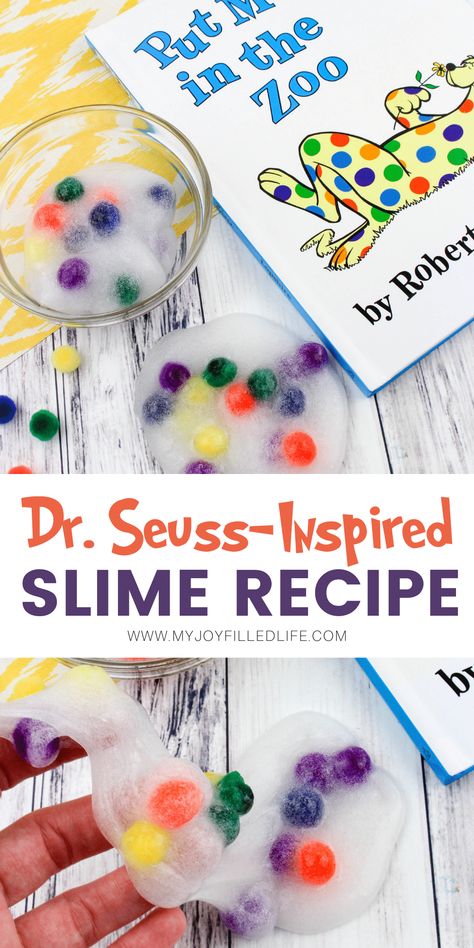 Dr Seuss Sensory Bin, Resurrection Crafts, Zoo Crafts, Prek Crafts, Zoo Activities, Making Slime, Slime Recipes, Time Activity, Read Across America