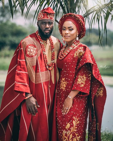 🔝⚡️When the King and Queen are in love, any home can be a castle 🏰⚡️ #agbada . ? Yoruba Wedding Dress, Nigerian Wedding Attire, Nigerian Traditional Dresses, Nigerian Wedding Dresses Traditional, Couples African Outfits, Nigerian Traditional Wedding, African Traditional Wedding Dress, Yoruba Wedding, African Wedding Attire