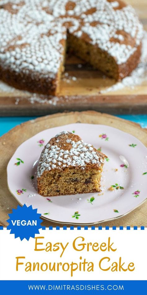 Easy homemade Greek vegan cake No Egg Cake, Easy Vegan Cake, Lenten Desserts, Bougatsa Recipe, Greek Cake, Greek Recipes Dessert, Greek Recipes Authentic, Vegan Greek, Fall Cake