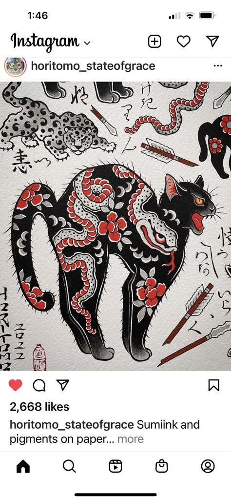 Japanese Black Cat Tattoo, Ornamental Cat Tattoo, Japanese Moth Tattoo, Traditional Japanese Cat Tattoo, Victorian Cat Tattoo, Mon Mon Cat Tattoo, Lucky Cat Tattoo Traditional, Japanese Traditional Tattoo Flash, Funny Cat Tattoo