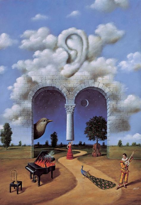 Surreal Painting, Surealism Art, Illustration Kunst, Arte Peculiar, Surreal Artwork, Hur Man Målar, Surrealism Painting, Arte Inspo, Arte Fantasy