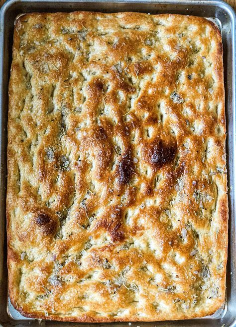 Basically’s Shockingly Easy No-Knead Focaccia – Trial & Eggs Make Focaccia, Foccacia Recipe, Baking Challenge, Savoury Crackers, Atlanta Food, Raw Garlic, Barbecue Ribs, Week Challenge, No Knead Bread